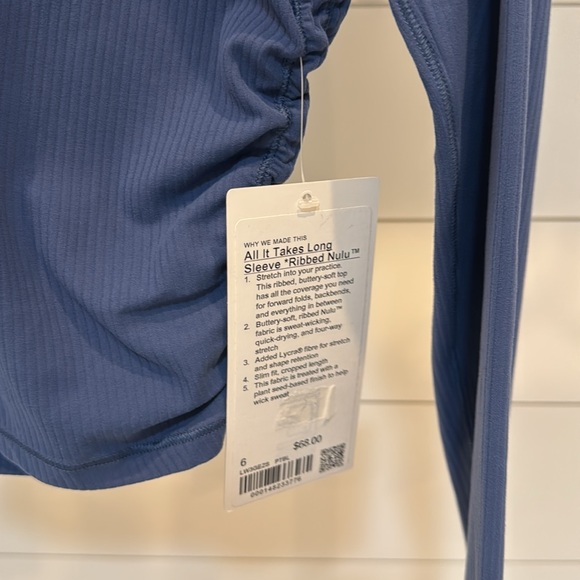 NWT Lululemon Athletica 🍋🍋Ribbed Nulu All it takes is a Long Sleeve 6 - Picture 5 of 7